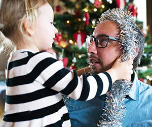 DECORA Silver Tinsel Garland Christmas Tree Decorations Wedding Birthday Party Supplies for 33 FEET Long