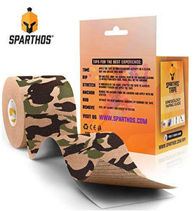 Sparthos Kinesiology Tape - Incredible Support for Athletic Sports and Recovery - Free Kinesiology Taping Guide! - Uncut 2 inch x 16.4 feet Roll