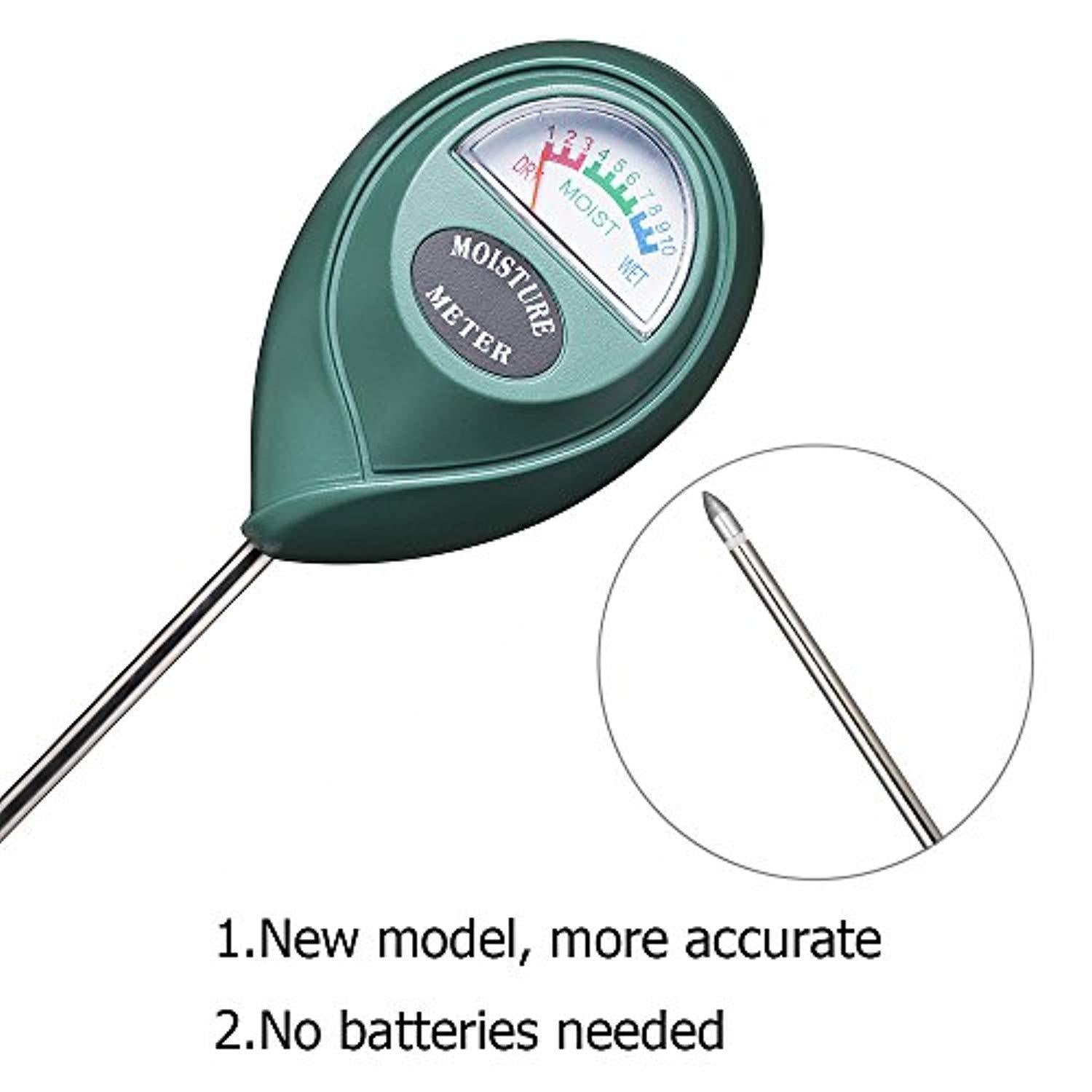 XLUX T10 Soil Moisture Sensor Meter - Soil Water Monitor, Hydrometer for Gardening, Farming, No Batteries Required