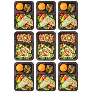 Durahome - Meal Prep Containers, 10-Pack 2 Compartment, BPA Free Food Storage Container with Lids, Portion Control, 30oz.