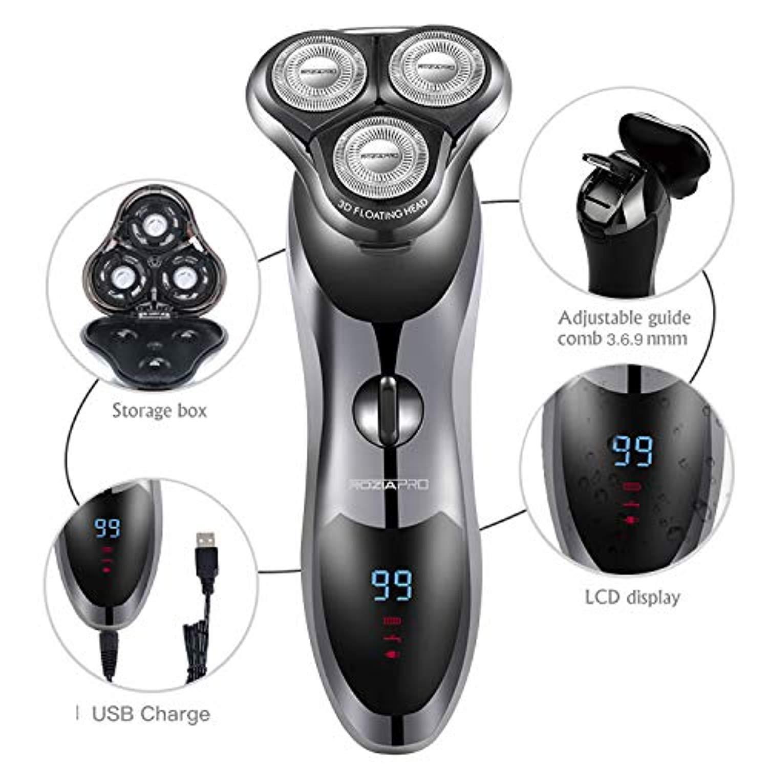 Electric Shaver Razor for Men 5 in 1 Rotary Shaver Beard Trimmer Nose Hair Trimmer Waterproof USB Fast Charging