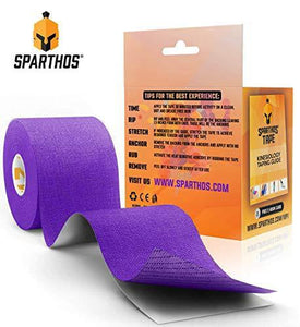 Sparthos Kinesiology Tape - Incredible Support for Athletic Sports and Recovery - Free Kinesiology Taping Guide! - Uncut 2 inch x 16.4 feet Roll