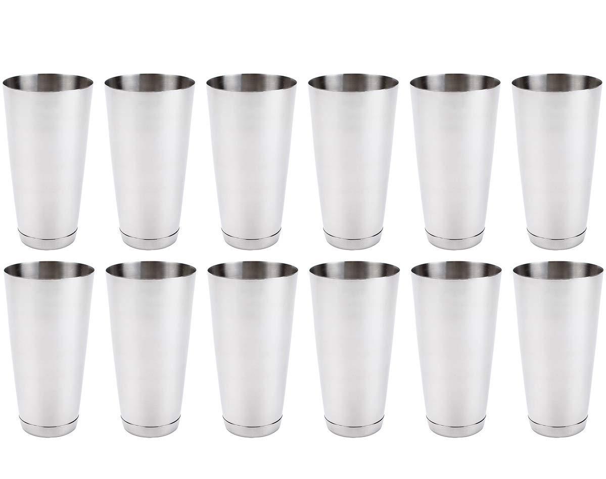 (4 Pack) 30-Ounce Cocktail Mixing Shaker Tin - Silver Glitter, Boston Shaker for Professional Bartenders, Commercial Grade Stainless Steel Bar Cheater Tins
