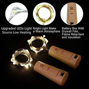 Wine Bottle Lights with Cork,CUUCOR 7.2ft 20 LED Battery Operated Fairy String Lights for DIY,Christmas,Party(Warm White,6 Pack)