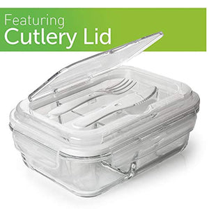 Glass Meal Prep Containers 3 Compartment - Bento Box Containers Glass Food Storage Containers with Lids - Food Containers Food Prep Containers Glass Storage Containers with lids Lunch Containers 3pk