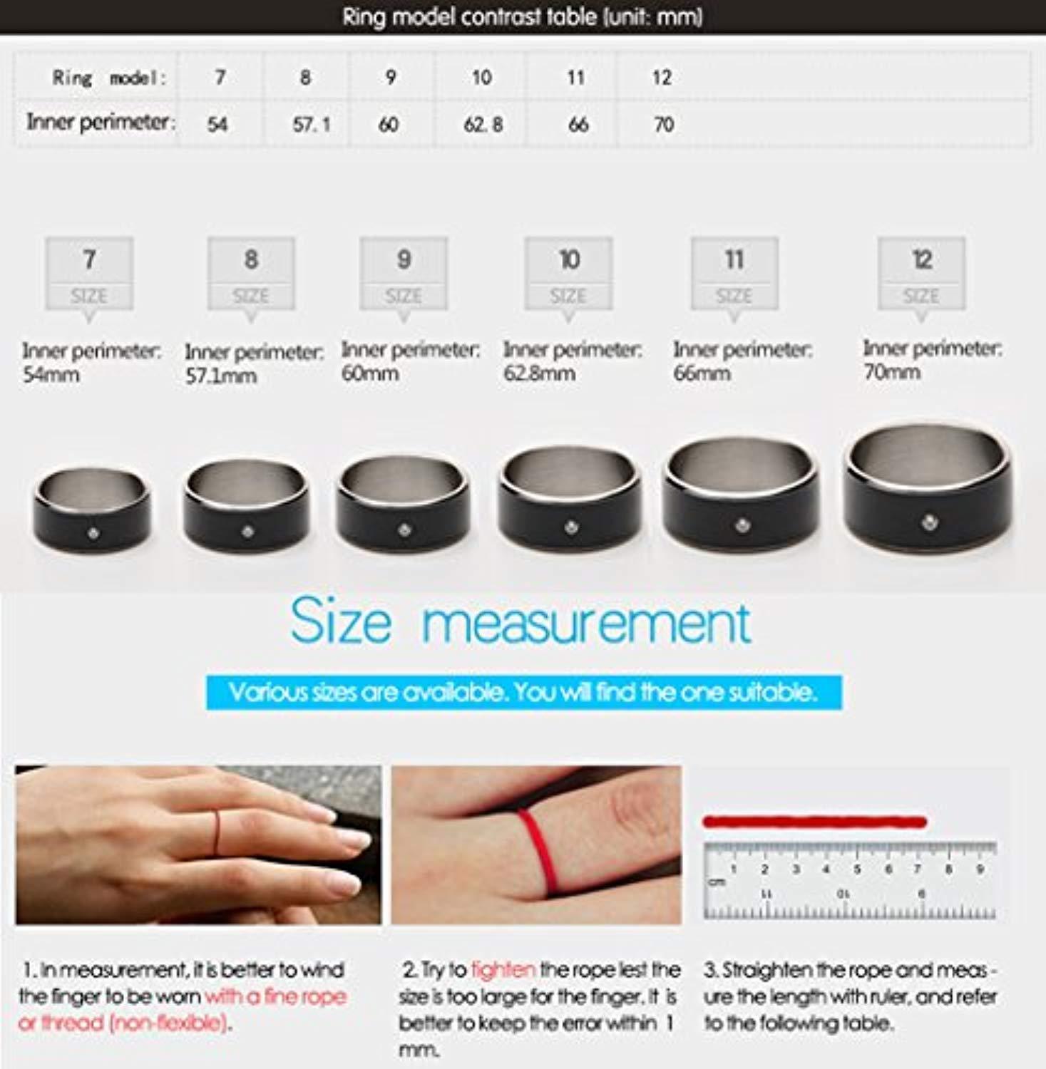 ChiTronic Newest Magic Smart Ring Universal For All Android Windows NFC Cellphone Mobile Phones,Black,Ring Size 62.8mm(Girth)