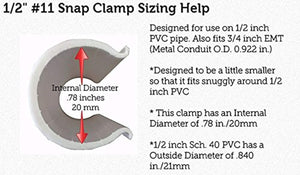 CIRCOPACK Light Grip Snap Clamp ABS–4 inch X ½ inch (20 pack)