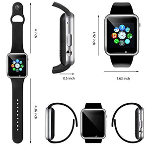 Bluetooth Smart Watch - Wzpiss Smartwatch Touch Screen Wrist Watch with Camera/SIM Card Slot Compatible with iOS iPhones Android Samsung for Kids Women and Men (Black)