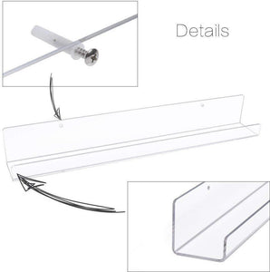 Display4top 6 Pack Of Clear Acrylic Nail Polish Rack, Kids Invisible Floating Bookshelf, Wall Mounted Display Organizer