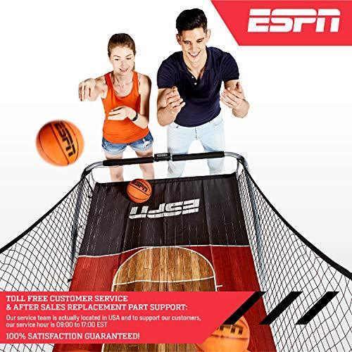 ESPN EZ Fold Indoor Basketball Game for 2 Players with LED Scoring and Arcade Sounds (6-Piece Set)