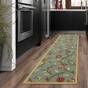 Ottomanson Ottohome Collection Floral Garden Design Modern Area Rug with Non-Skid (Non-Slip) Rubber Backing, Dark Red, 39" L x 60" W