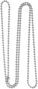 50pcs Nickel Plated Ball Chain Necklace, KinHom 24 Inches Long 2.4mm Bead Size # 3 Adjustable Antiqued Metal Bead Steel Chain Matching Connectors Jewelry Findings