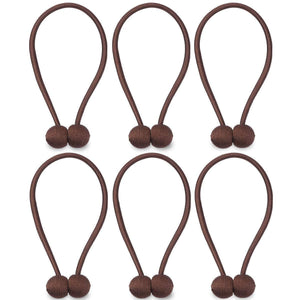 HUYIJJH Curtain Tiebacks Magnetic, Drape Holders Holdbacks Decorative Weave Rope Clips Window Sheer Blackout Panels Home Office, Beige (Pack of 6) by NZQXJXZ