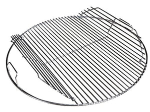 Kettle Kommander 22.5 Inch 304 Stainless Steel 4.5 mm Hinged Grilling/Cooking Replacement Grate - for use in 22" Weber Charcoal Grills - Stronger Design