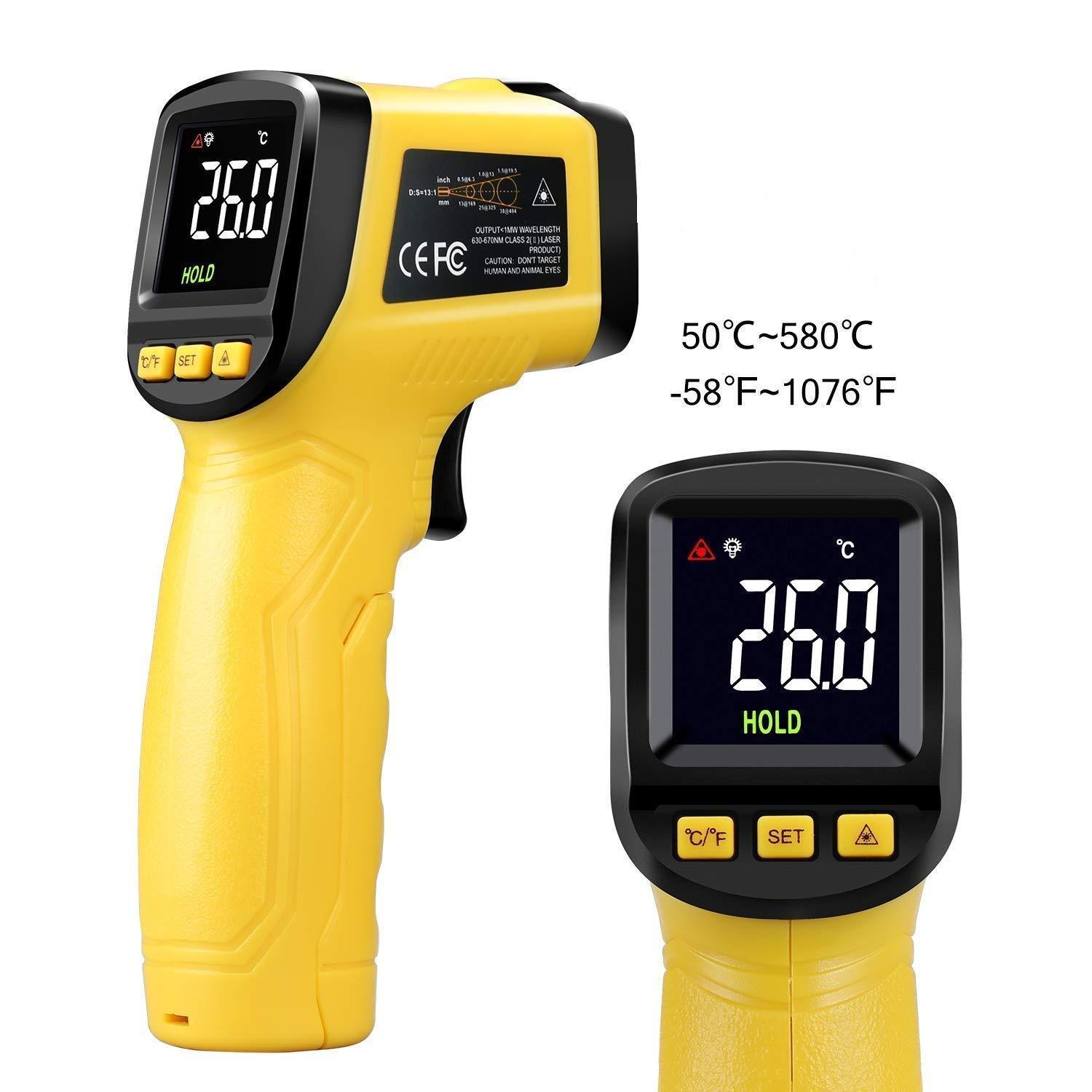 URCERI Infrared Thermometer Digital IR Laser Non Contact Temperature G ...