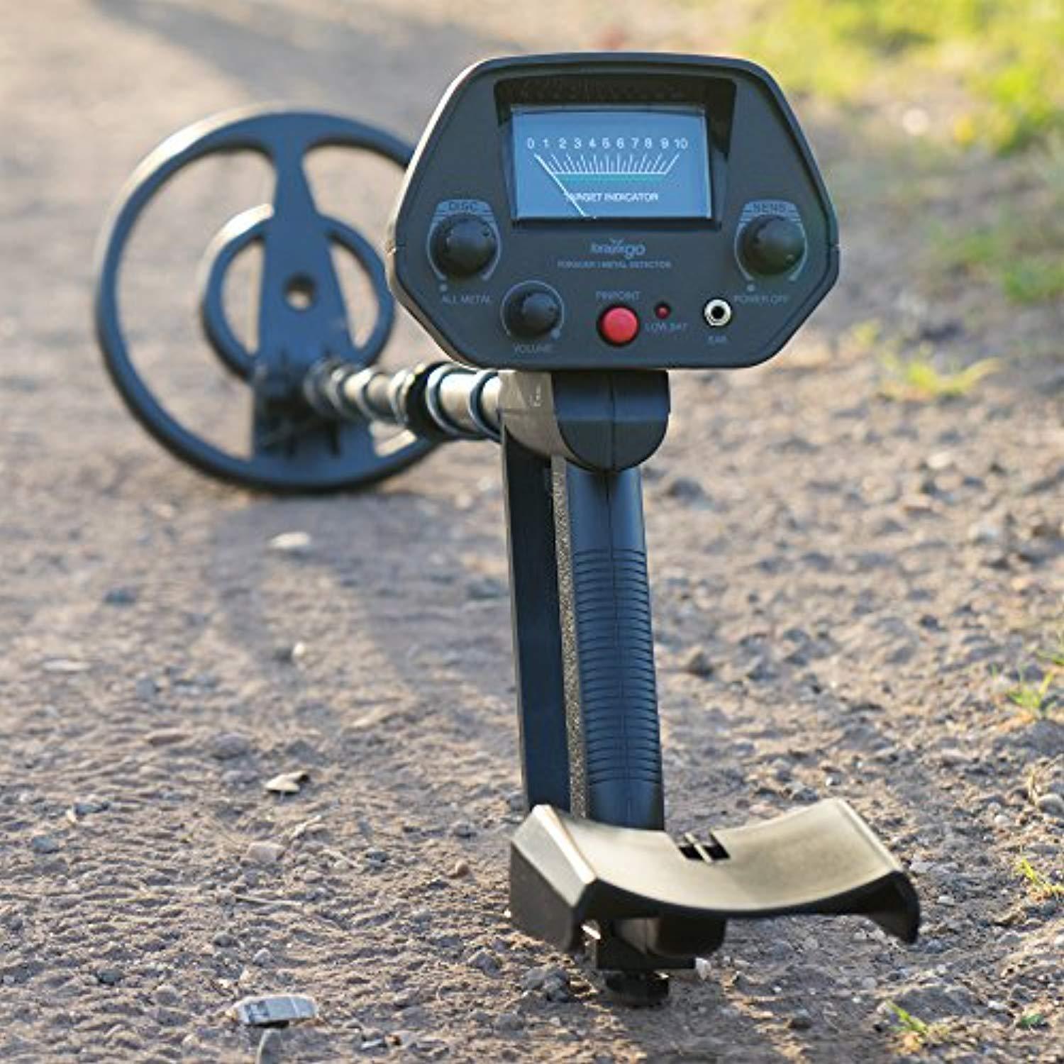 NHI Classic Metal Detector With Pinpointer - All Terrain Waterproof Search Coil Detects All Metal - Digging Tool & Beginners Guide Book Included - Lightweight Metal Detectors for Adults & Kids