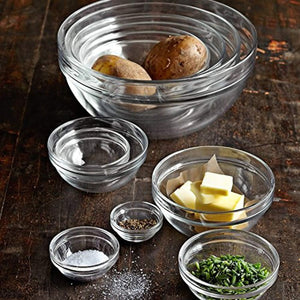 James Scott 10 Piece Set Stackable European Made lead Free Glass Kitchen Prep, Dipping Sauce, Dessert, Salads, Candy Dish or Nut Bowls. Prep Bowls