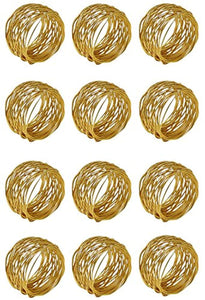 Godinger Gold Round Mesh Napkin Rings - Set of 12