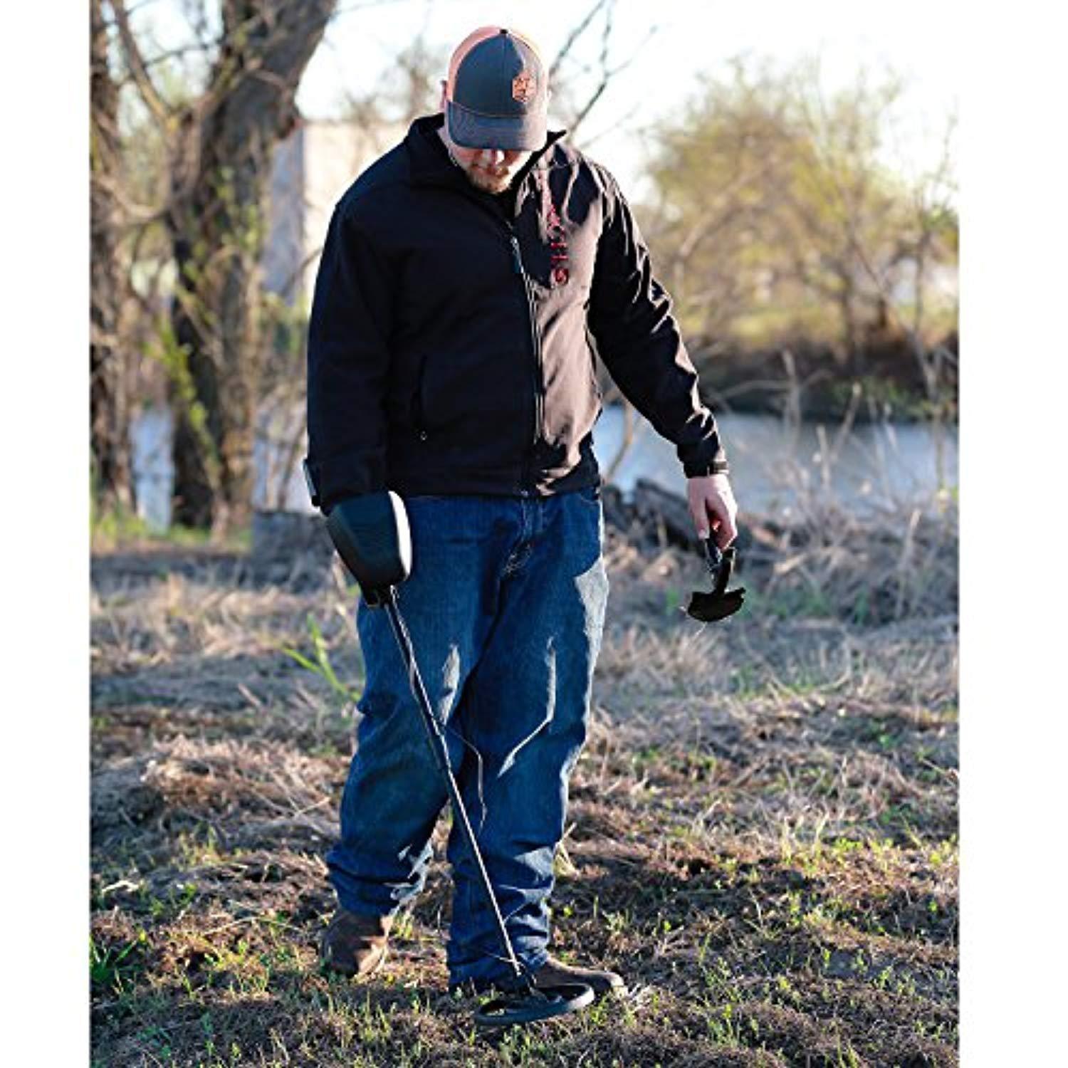 NHI Classic Metal Detector With Pinpointer - All Terrain Waterproof Search Coil Detects All Metal - Digging Tool & Beginners Guide Book Included - Lightweight Metal Detectors for Adults & Kids