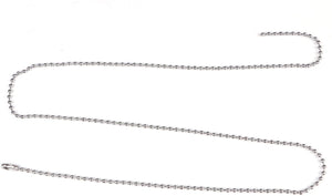 50pcs Nickel Plated Ball Chain Necklace, KinHom 24 Inches Long 2.4mm Bead Size # 3 Adjustable Antiqued Metal Bead Steel Chain Matching Connectors Jewelry Findings