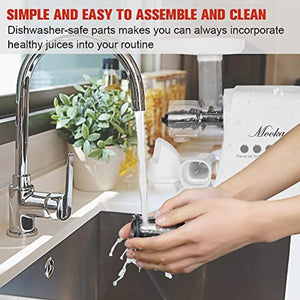 Mooka Juicer, Slow Masticating Juicer Extractor, Juice Fountain, Cold Press Juicer Machine with Quiet Motor & Reverse Function, High Juice Yield, Extract Healthy Nutrition from Fruits and Vegetables