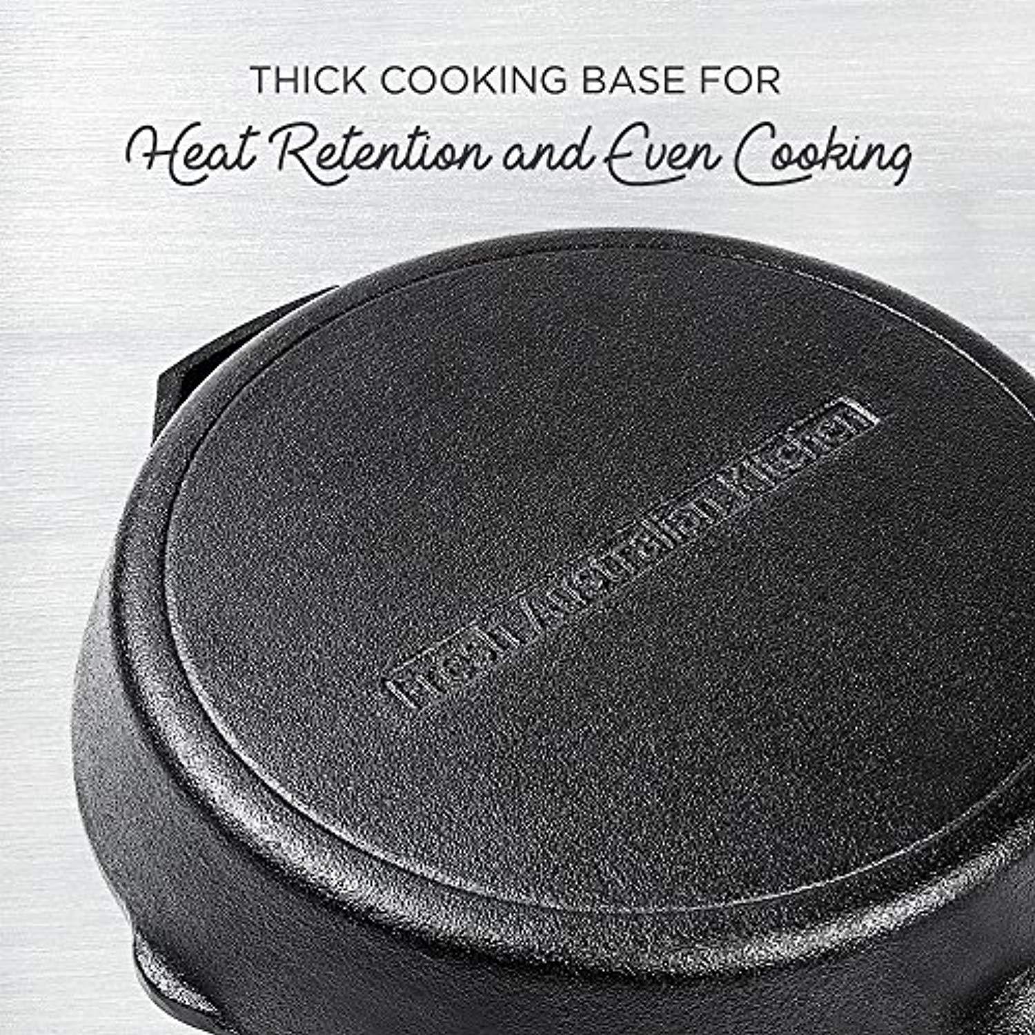 Pre-Seasoned Cast Iron Skillet 12.5 Inch by Fresh Australian Kitchen. Oven Safe Cookware, Perfect Camping, Indoors and Outdoor Pan.