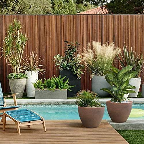 La Jolíe Muse Flower Pot Garden Planters Outdoor Indoor, Plant Containers with Drain Hole, Weathered Grey(11.3 Inch, Pack 2)