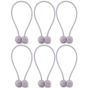 HUYIJJH Curtain Tiebacks Magnetic, Drape Holders Holdbacks Decorative Weave Rope Clips Window Sheer Blackout Panels Home Office, Beige (Pack of 6) by NZQXJXZ