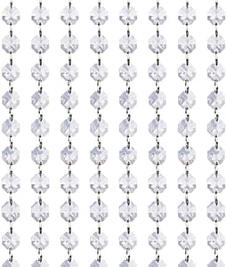Crystal Acrylic Gems Bead Garland Strands, KinHom 16 Feet Hanging Clear 14mm Daimond Beads Chain Garlands for Manzanita Tree Centerpiece, Chandelier Bead Lamp Chain, Christmas/Wedding Party Decoration