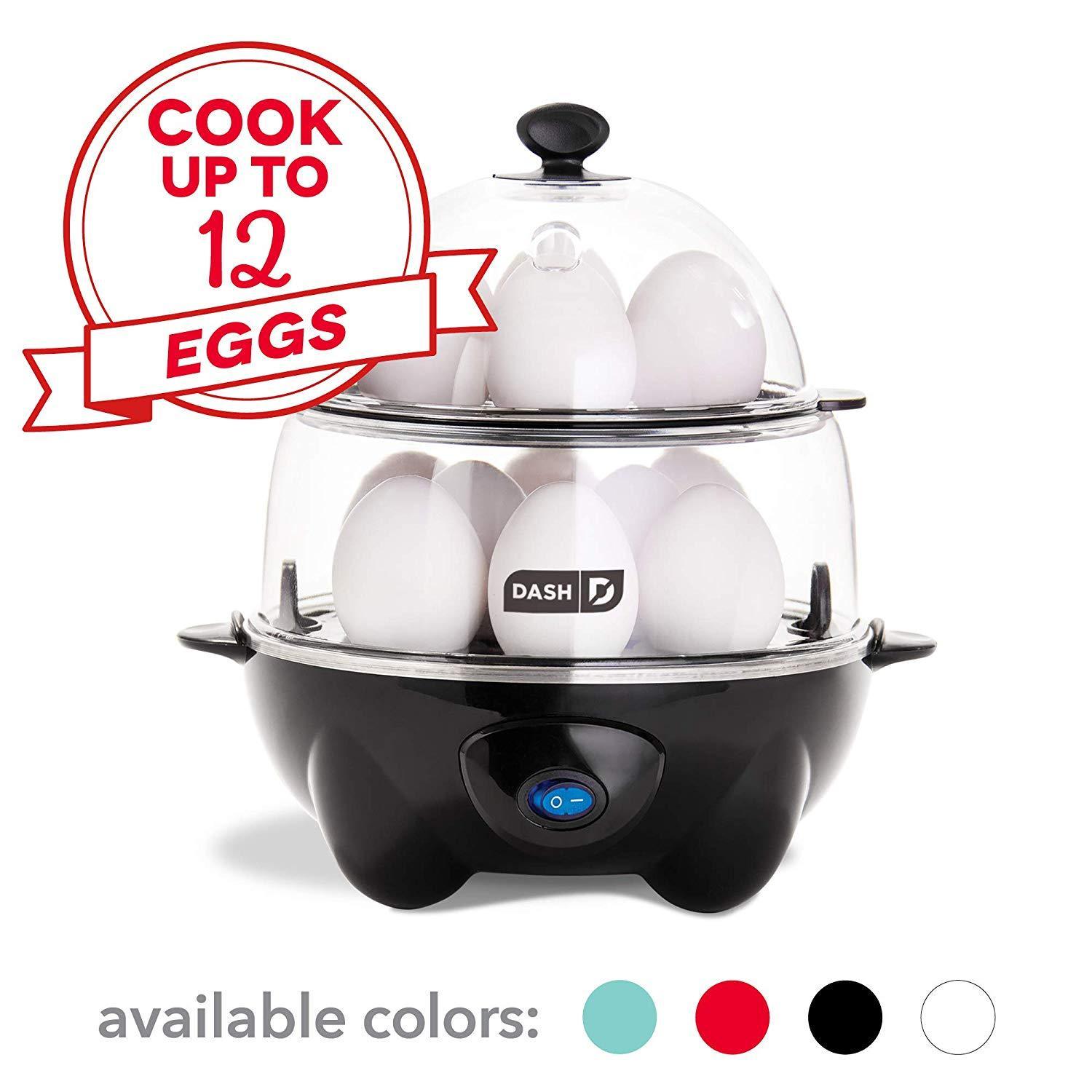 Dash DEC012AQ Deluxe Rapid Egg Cooker: Electric, 12 Capacity for Hard Boiled, Poached, Scrambled, Omelets, Steamed Vegetables, Seafood, Dumplings & More with Auto Shut Off Feature Aqua