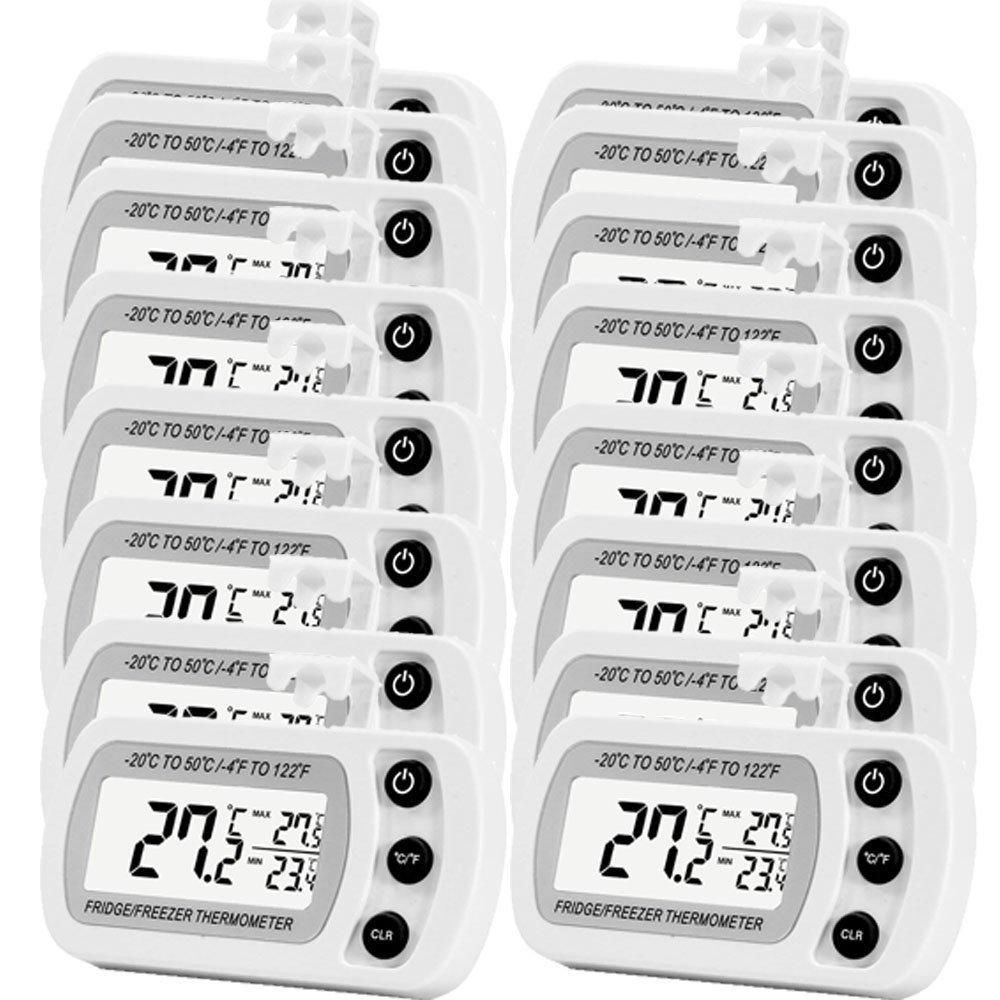 4 Pack Digital Refrigerator Freezer Thermometer,Max/Min Record Function with Large LCD Display by LinkDm