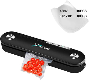 GOITNG Black Vacuum Sealer Machine with 20 Pcs Vacuum Bags Automatic Food Sealers Machine Vacuum Packing Machine for Food Preservation Storage