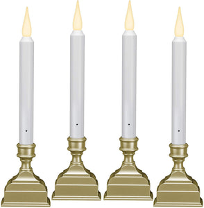 612 Vermont Battery Operated LED Window Candle with Sensor and 8 Hour Timer, Patented Dual LED Flicker Flame (Pewter)