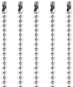 50pcs Nickel Plated Ball Chain Necklace, KinHom 24 Inches Long 2.4mm Bead Size # 3 Adjustable Antiqued Metal Bead Steel Chain Matching Connectors Jewelry Findings