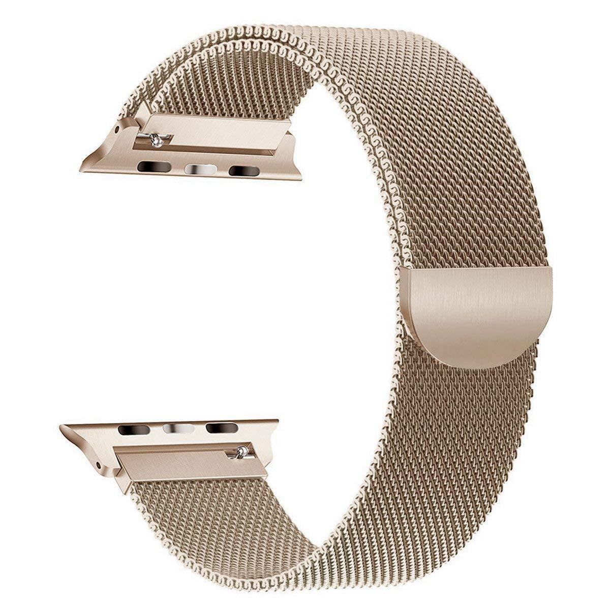 OULEDI Compatible Stainless Steel Band for Apple Watch Replacement Mesh Strap Bracelet for iWatch Series 1 Series 2 Series 3 with Magnetic Closure Clasp 38mm Rose Gold