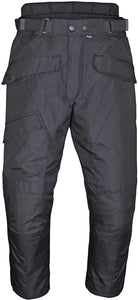 Men's Motorcycle Waterproof Over-Pants Full Side Zip with Removable CE Armor Black