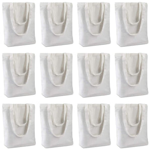 Insternet 6 pack canvas tote bag reusable canvas bag bulk for crafting, decorating, plain, grocery,shopping (white)