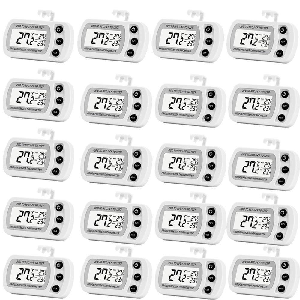 4 Pack Digital Refrigerator Freezer Thermometer,Max/Min Record Function with Large LCD Display by LinkDm