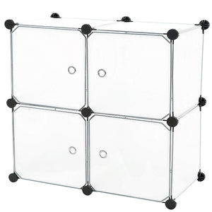 C&AHOME 8 Cube Storage Organizer Toy Rack Cabinet Wardrobe DIY Black Closet with White Doors