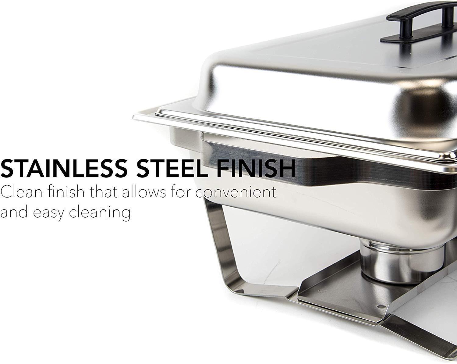 ALPHA LIVING 70012 2 Pack 8QT Chafing Dish High Grade Stainless Steel Chafer Complete Set, One Pack, white