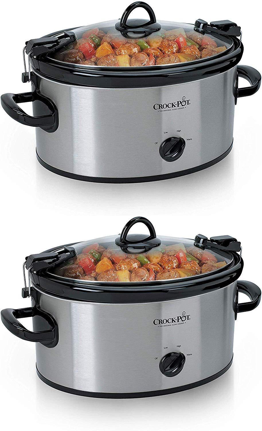 Crockpot 6-Quart Cook & Carry Oval Manual Portable Slow Cooker, Red - SCCPVL600-R