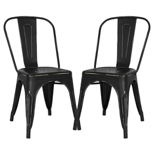 POLY & BARK EM-112-BLK-X4 Trattoria Side Chair in Black (Set of 4)