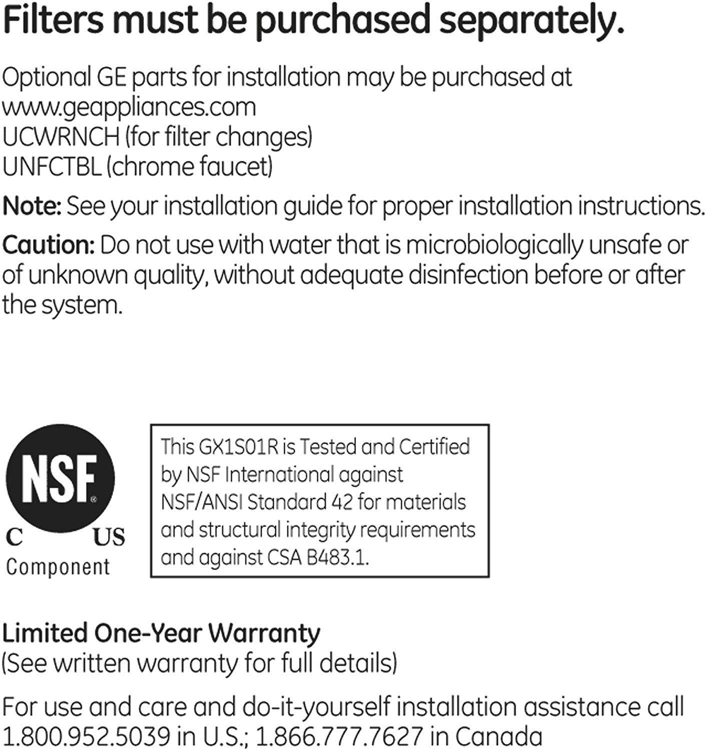 GE GX1S01R Drinking Water Filtration System