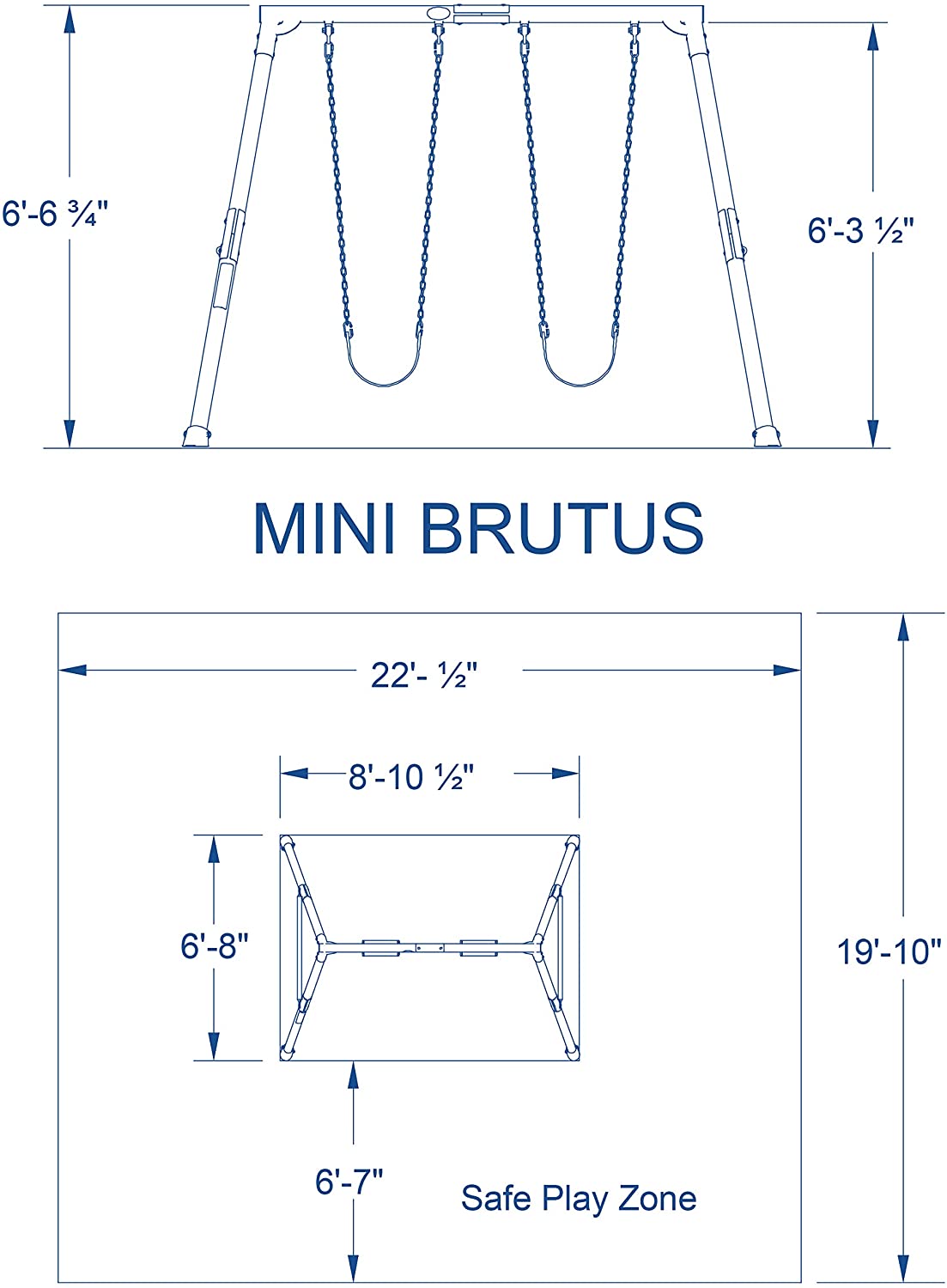 Backyard Discovery Mini Brutus Heavy Duty Metal A-Frame Swing Set