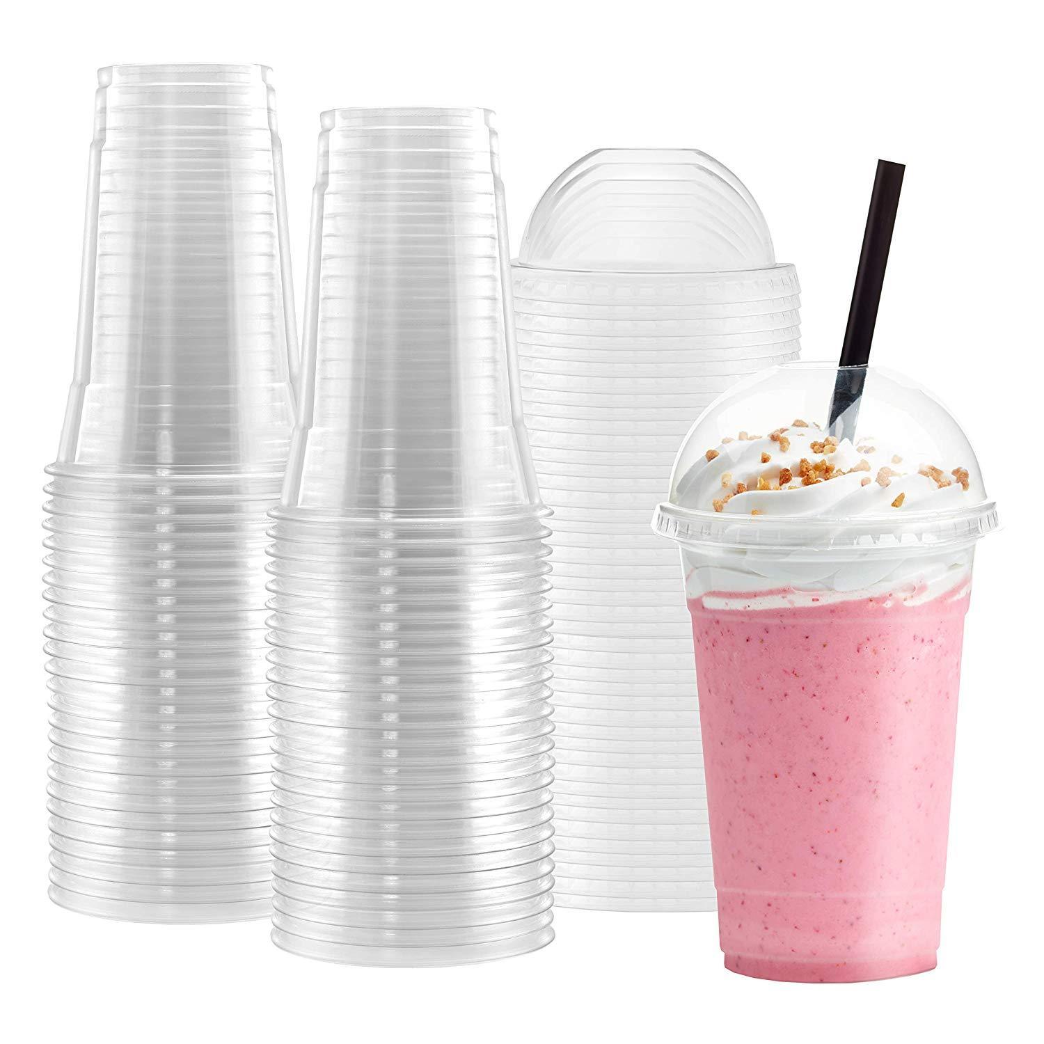 Netko Plastic Cups With Lids 50 Sets Of 20 OZ cups with lids