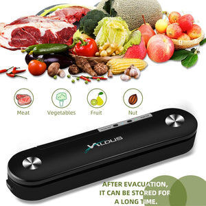 GOITNG Black Vacuum Sealer Machine with 20 Pcs Vacuum Bags Automatic Food Sealers Machine Vacuum Packing Machine for Food Preservation Storage