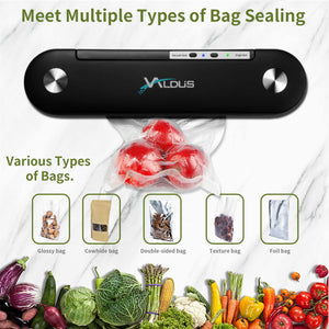 GOITNG Black Vacuum Sealer Machine with 20 Pcs Vacuum Bags Automatic Food Sealers Machine Vacuum Packing Machine for Food Preservation Storage