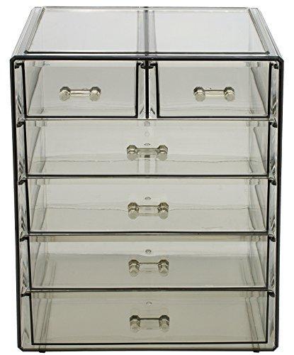 Sorbus Cosmetics Makeup and Jewelry Big Storage Display-Stylish Vanity, Bathroom Case, 4 Large, 2 Small Drawers, Clear