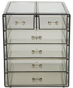 Sorbus Cosmetics Makeup and Jewelry Big Storage Display-Stylish Vanity, Bathroom Case, 4 Large, 2 Small Drawers, Clear