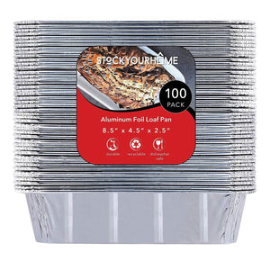 1 lb Aluminum Foil Loaf Pans (30 Pack) - Disposable Mini Size Bread and Cake Pan Great for Restaurant, Party, BBQ, Catering, Baking, Cooking, Heating, Storing, Prepping Food – 6” x 3.5” x 2”